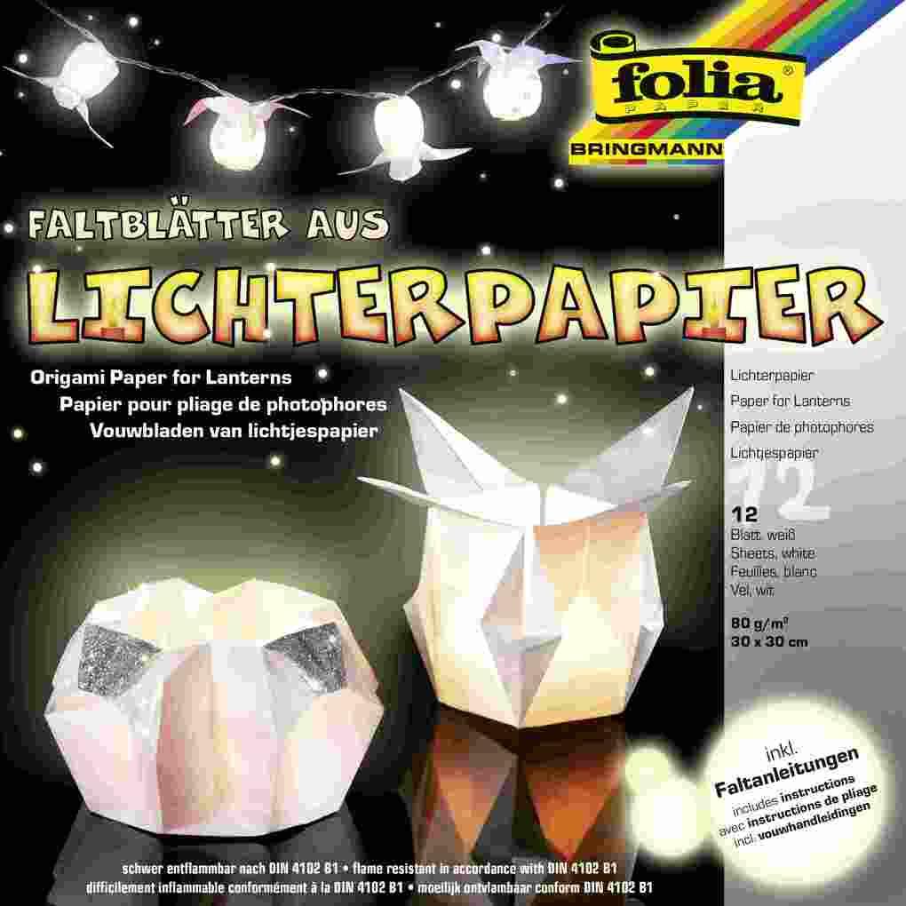 Folia Lichterpapier 80g/m², 30x30cm, 12 Blatt, weiß