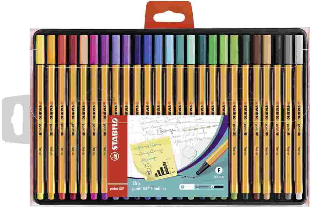 STABILO Fineliner Fineliner point 88, 25er Set