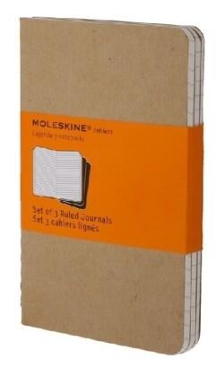 Moleskine Cahier pocket liniert packpapierbraun DIN A6. 3er Pack