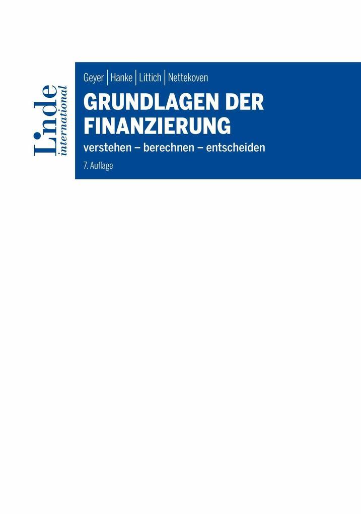 Grundlagen der Finanzierung