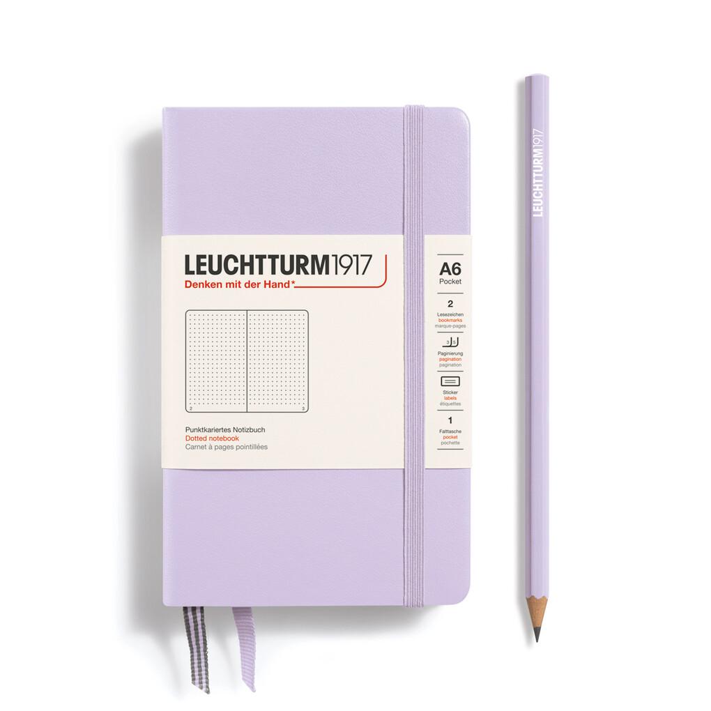 Notizbuch Pocket (A6), Hardcover, 187 nummerierte Seiten, Lilac, Dotted