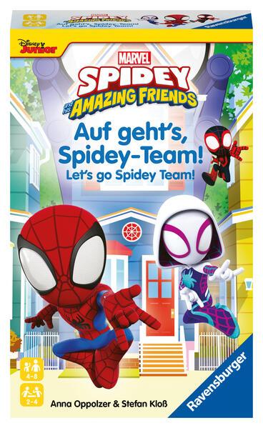 Ravensburger 22594 Spidey and his Amazing Friends - Auf geht's, Spidey-Team! - Mitbringspiel für 2-4 Spieler ab 4 Jahren in dem Spidey und seine heldenhaften Super-Freunde um die Wette klettern