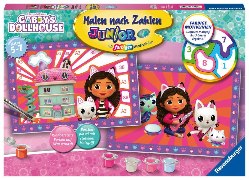 Ravensburger CreArt 23754 - Gabby's Dollhouse - Malen nach Zahlen Gabbys Dollhouse für Kinder ab 5-7 Jahren