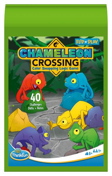 ThinkFun 76577 - Flip N' Chamäleon Crossing - das Reise-Logikspiel, für Kinder und Erwachsene ab 8 Jahren, ab 1 Spieler