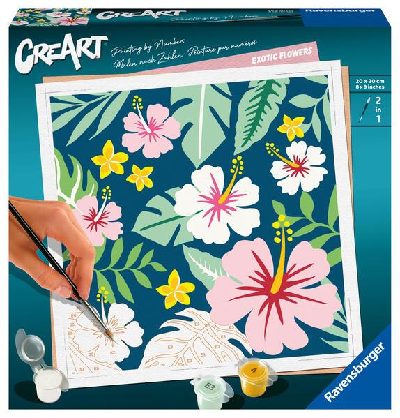 Ravensburger CreArt - Malen nach Zahlen 23729 - Exotische Blumen - ab 12 Jahren