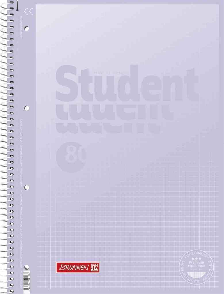 BRUNNEN Collegeblock Premium Student PASTELL, A4 Lineatur 28, 2 farbig