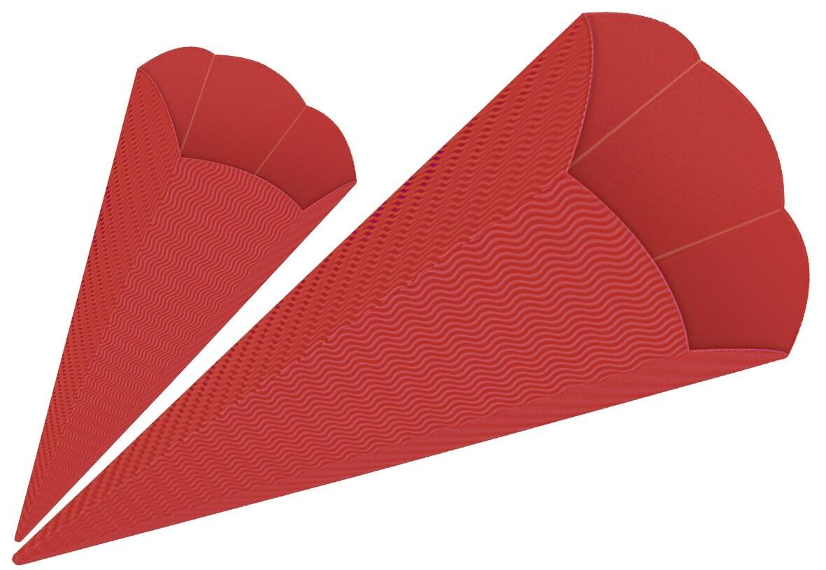 URSUS Schultüten 3D-Schultüten, rubinrot, Höhe: 68 cm, Durchmesser: 20 cm