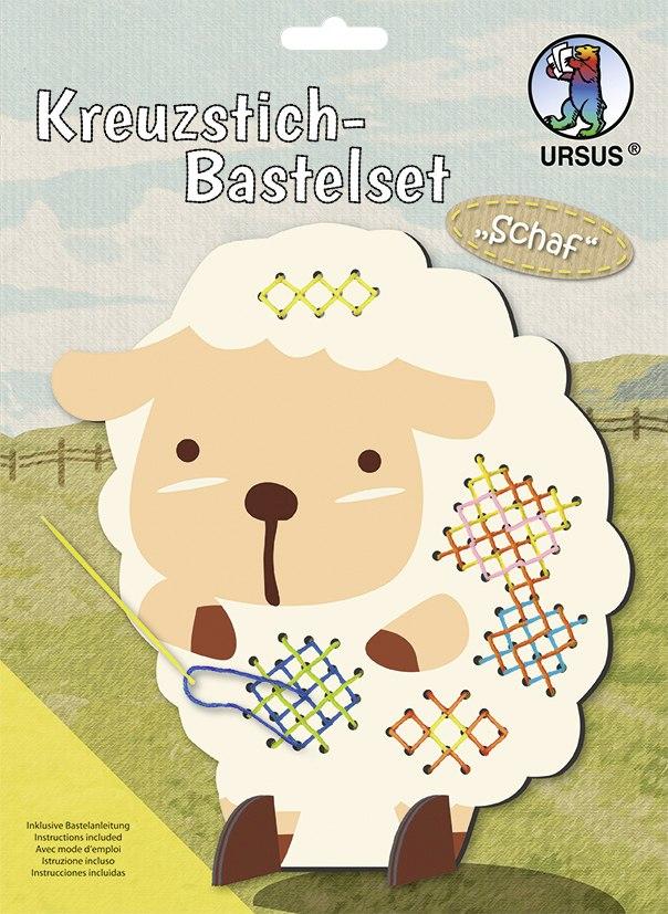 URSUS Sticken Kreuzstich-Bastelset Schaf