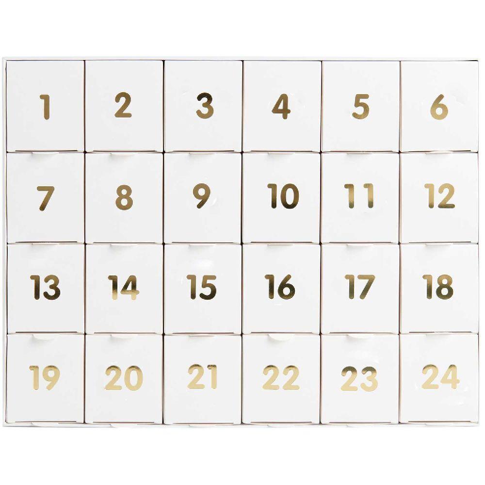 Adventskalender zum befüllen, weiß-gold, 36,5 x 29 x 6 cm FSC MIX