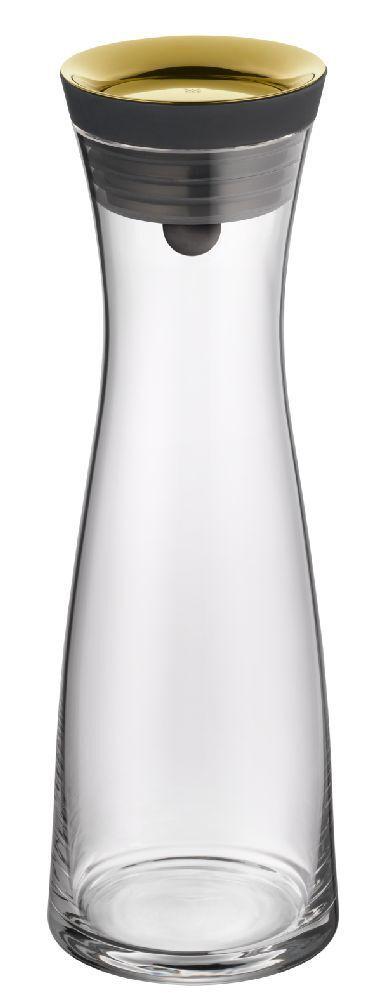 WMF Basic Wasserkaraffe aus Glas 1 Liter, Glaskaraffe mit Deckel, Silikondeckel, Wasserkaraffe mit D