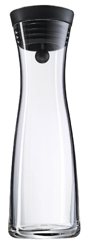 WMF Basic Wasserkaraffe aus Glas, 1 Liter, Glaskaraffe mit Deckel, Silikondeckel, CloseUp-Verschluss