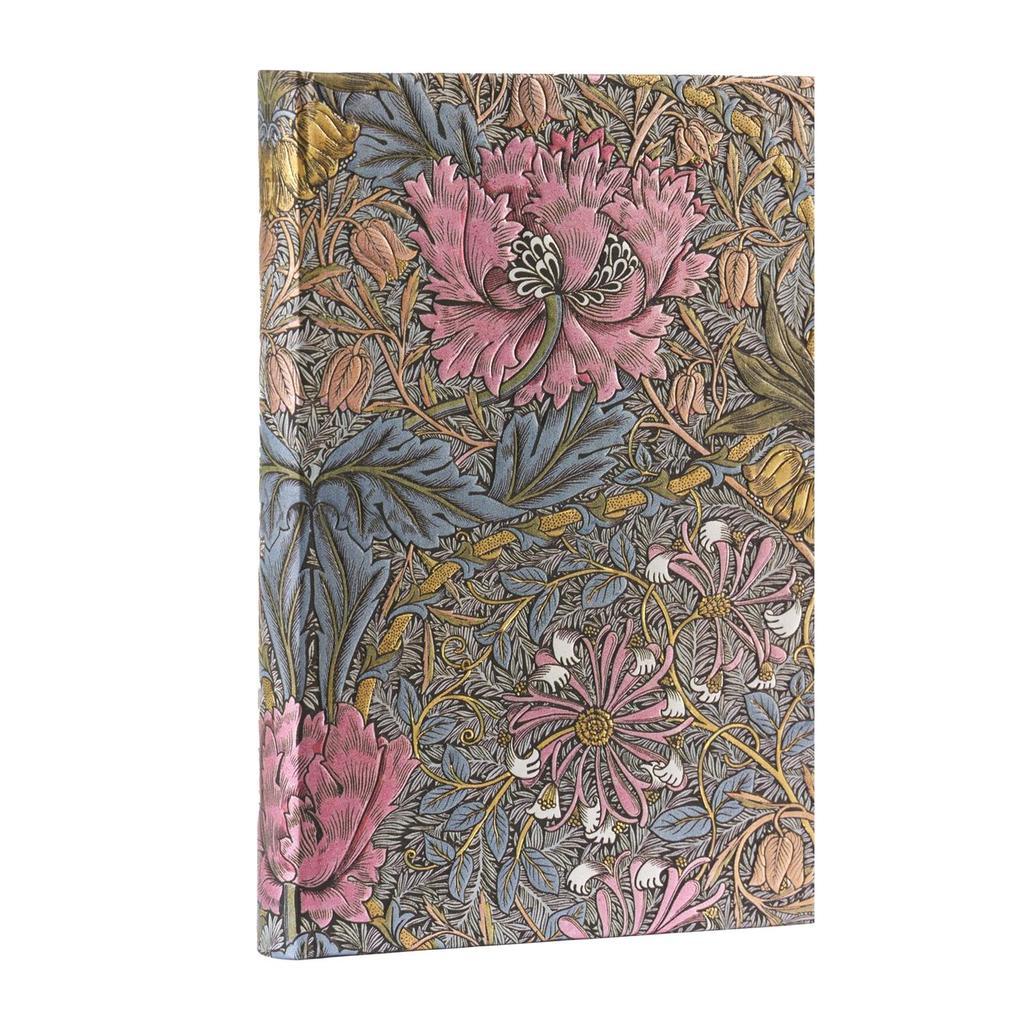 Paperblanks Morris Pink Honeysuckle William Morris Mini Address Book Elastic Band Closure 128 Pg 120 GSM