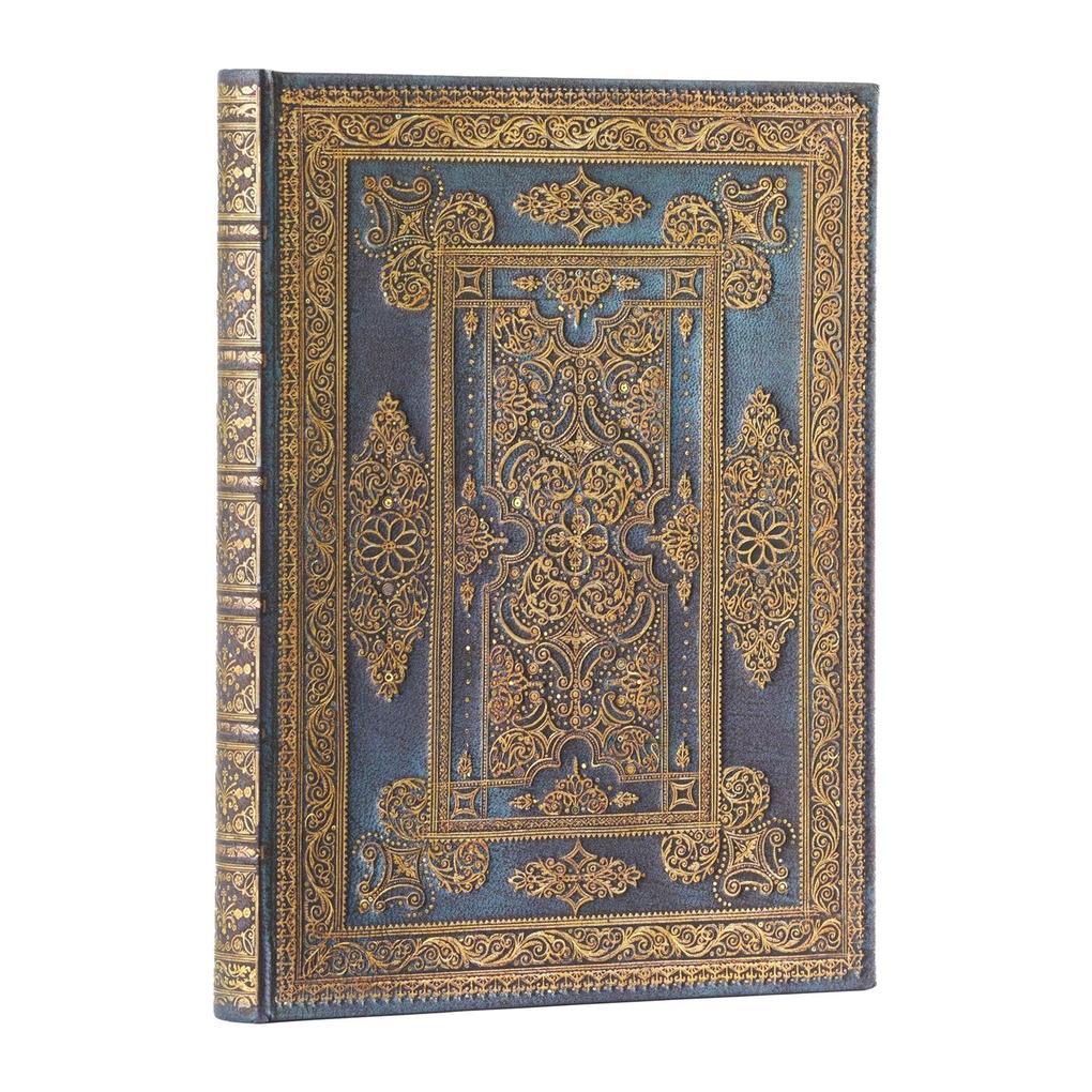 Paperblanks Blue Luxe Luxe Design Hardcover Journal Ultra Lined Elastic Band Closure 144 Pg 120 GSM