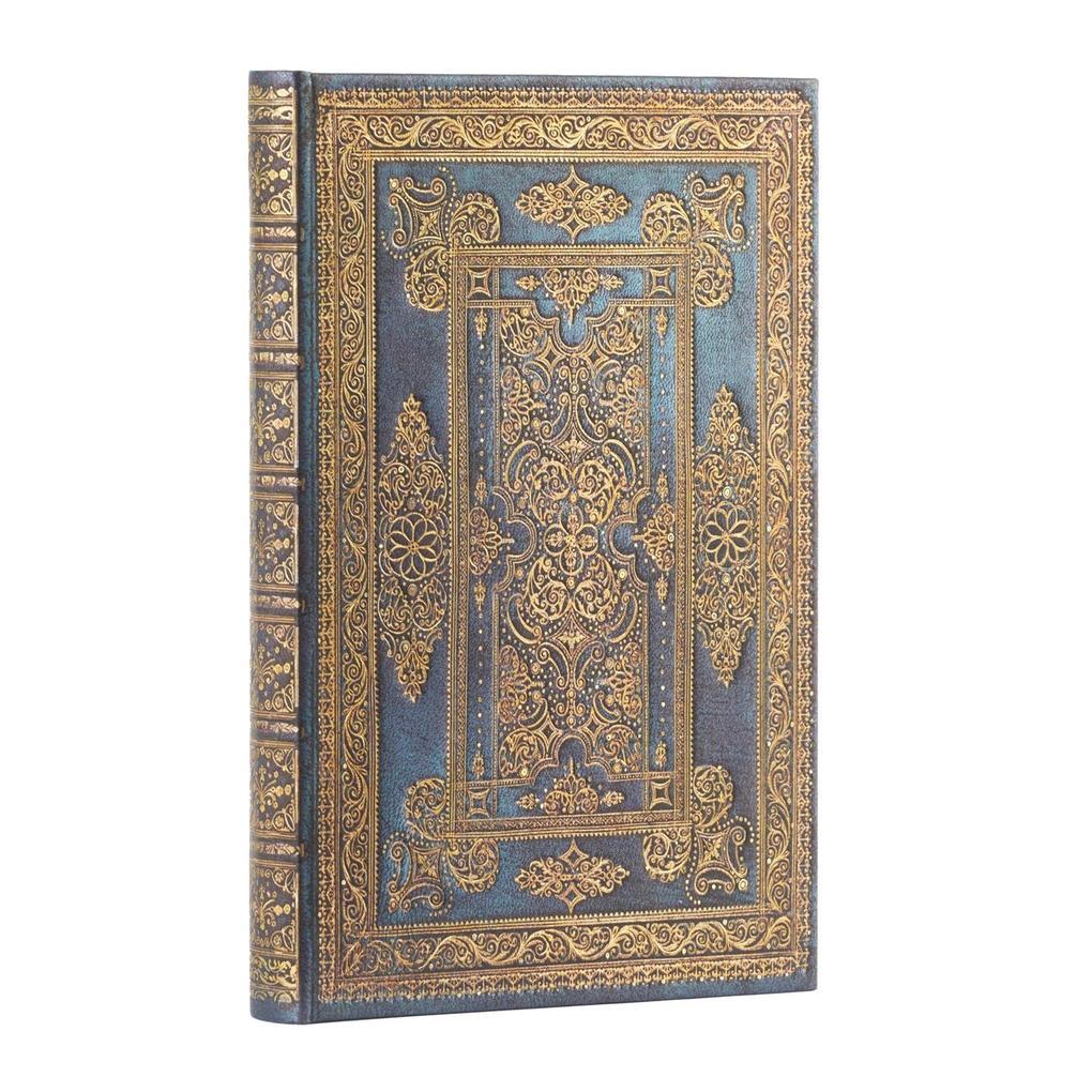 Paperblanks Blue Luxe Luxe Design Hardcover Journal Mini Lined Elastic Band Closure 176 Pg 85 GSM