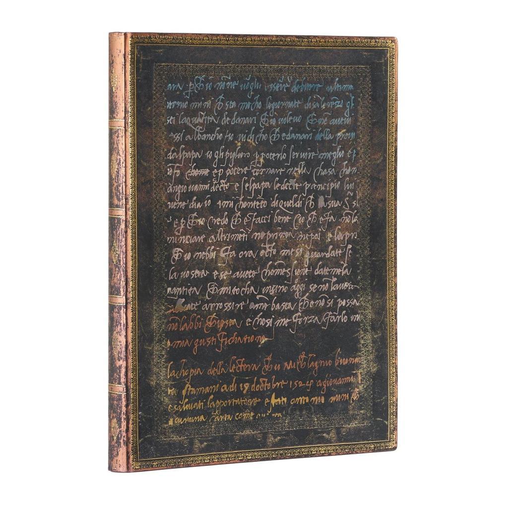 Paperblanks Michelangelo, Handwriting Embellished Manuscripts Collection Softcover Flexi Ultra Lined Elastic Band Closure 176 Pg 100 GSM