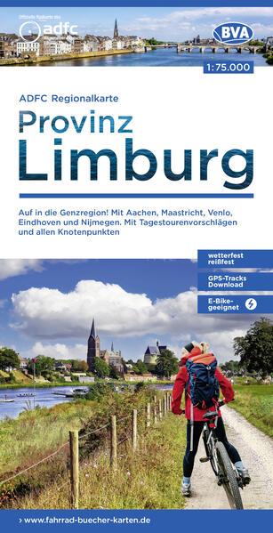 ADFC-Regionalkarte Limburg, 1:75.000, mit Tagestourenvorschlägen und allen Knotenpunkten, reiß- und wetterfest, E-Bike-geeignet, GPS-Tracks Download