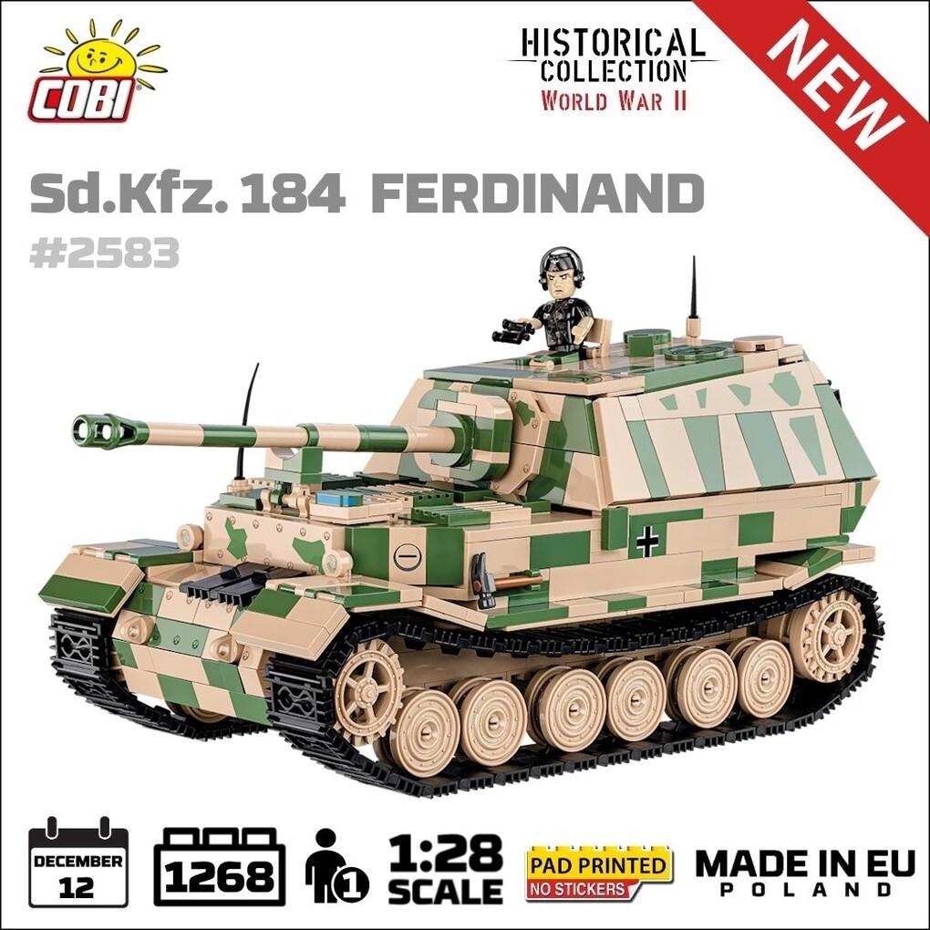 COBI Historical Collection 2583 - SD.Kfz. 184 Ferdinand Panzer, World War II, 1268 Klemmbausteine