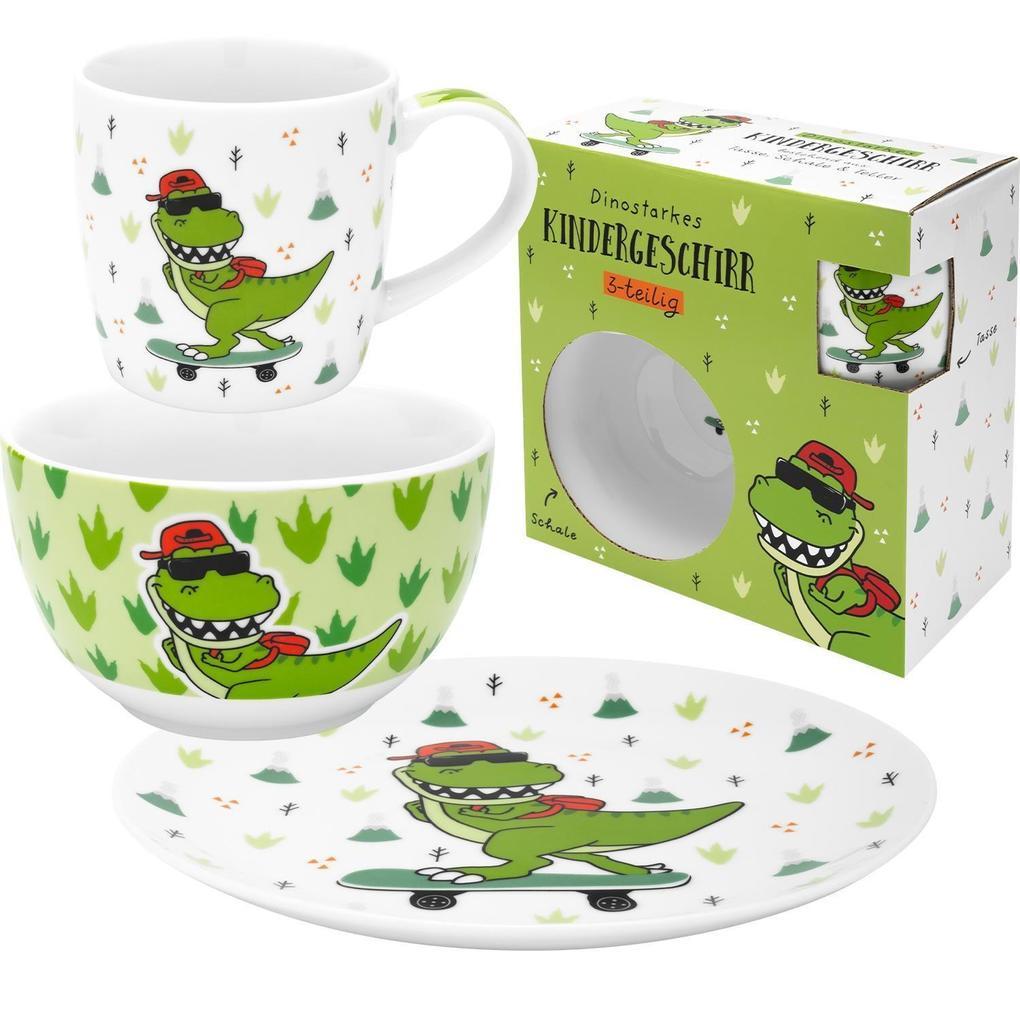 GRUSS & CO Kindergeschirr-Set Motiv "Dinosaurier"