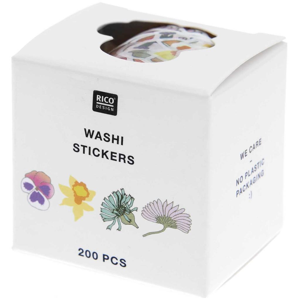 Washi Sticker Futschikato, Blumen FSC MIX, 200 Stk, 2x2 cm