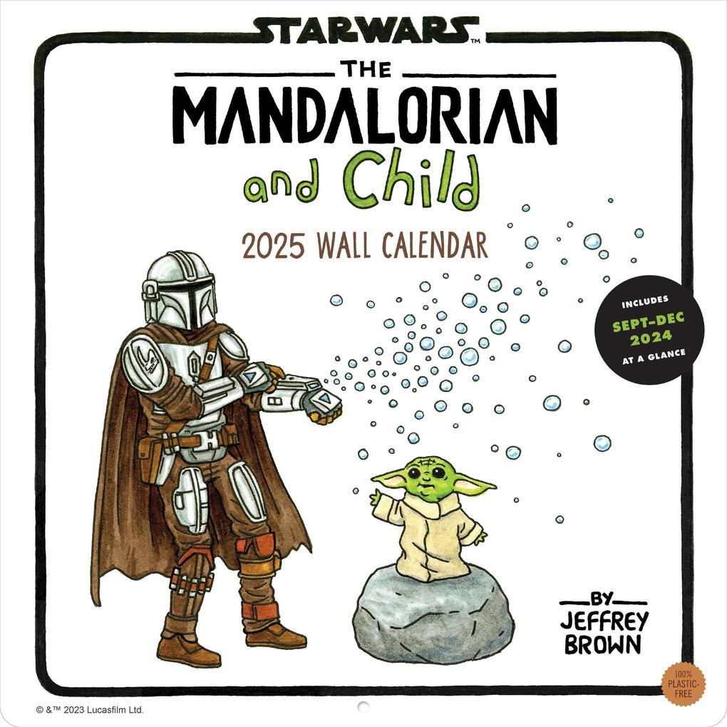 Star Wars the Mandalorian and Child 2025 Wall Calendar