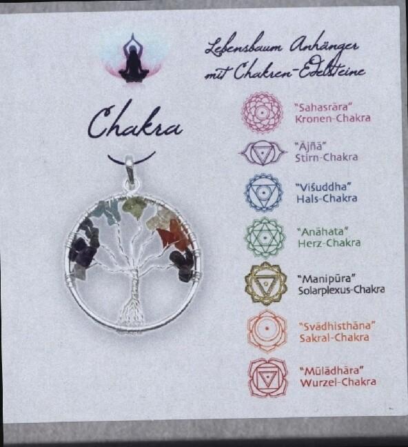 Chakra Anhänger Lebensbaum in Geschenkbox