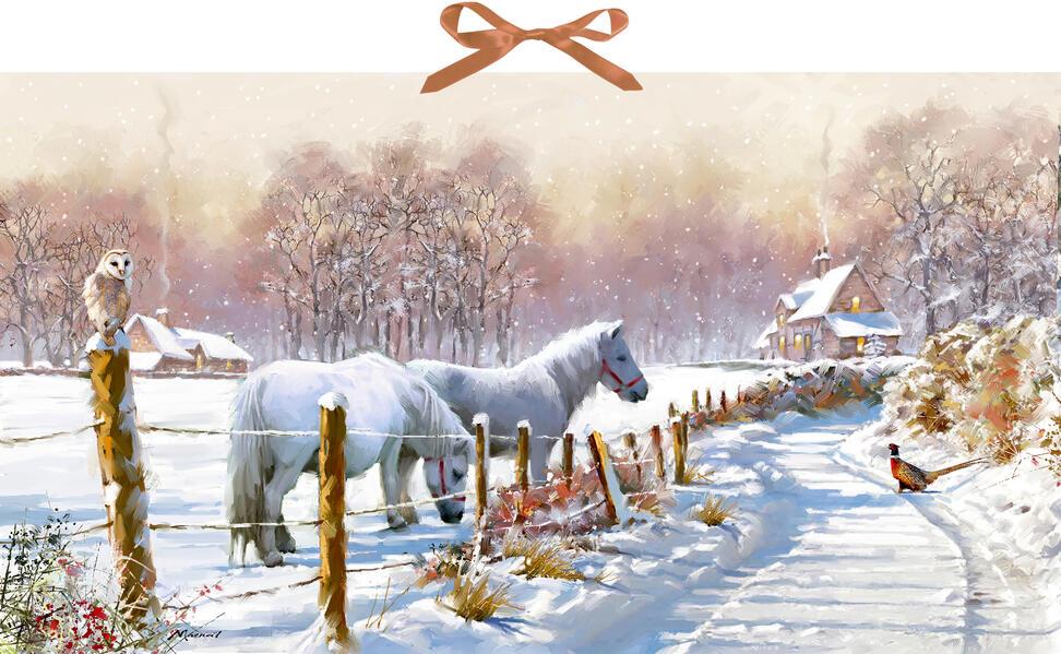 Wand-Adventskalender Puzzle - Winterponys