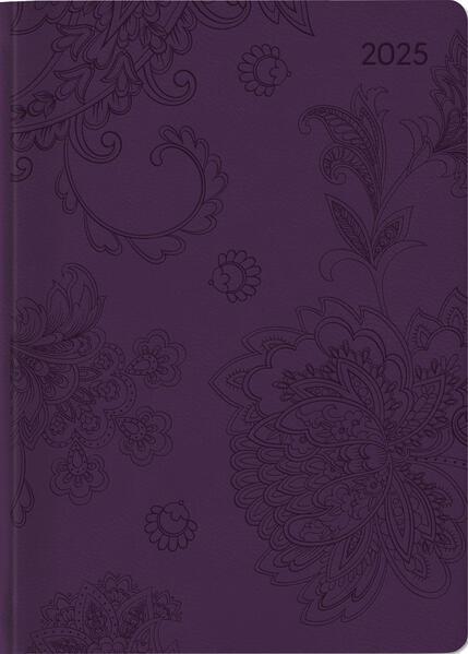 Ladytimer Deluxe Purple 2025 - Taschen-Kalender A6 (10,7x15,2 cm) - Tucson Einband - mit Motivprägung - Weekly - 128 Seiten - Alpha Edition