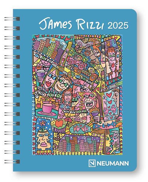 James Rizzi 2025 - Diary - Buchkalender - Taschenkalender - Kunstkalender - 16,5x21,6