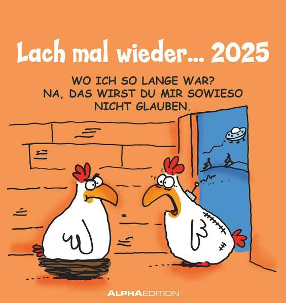 Alpha Edition - Lach mal wieder... 2025 Postkartenkalender, 16x17cm, Kalender mit Postkarten zum Her