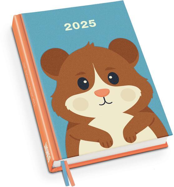 Hamster Taschenkalender 2025 - Tier-Illustration von Dawid Ryski - Terminplaner mit Wochenkalendarium - Format 11,3 x 16,3 cm