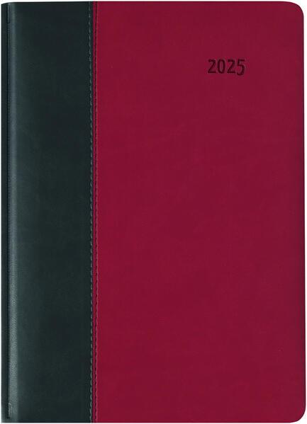 Buchkalender Premium Fire schwarz-rot 2025 - Büro-Kalender A5 - Cheftimer - 1 Tag 1 Seite - 416 Seiten - Tucson-Einband - Zettler