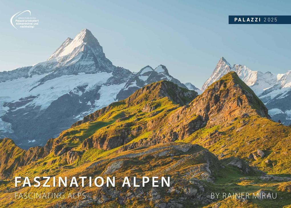 PALAZZI - Faszination Alpen 2025 Wandkalender, 70x50cm, Posterkalender mit majestätischen Alpenlandschaften, hochwertige Fotografie, Erkundung der Bergwelt, internationales Kalendarium