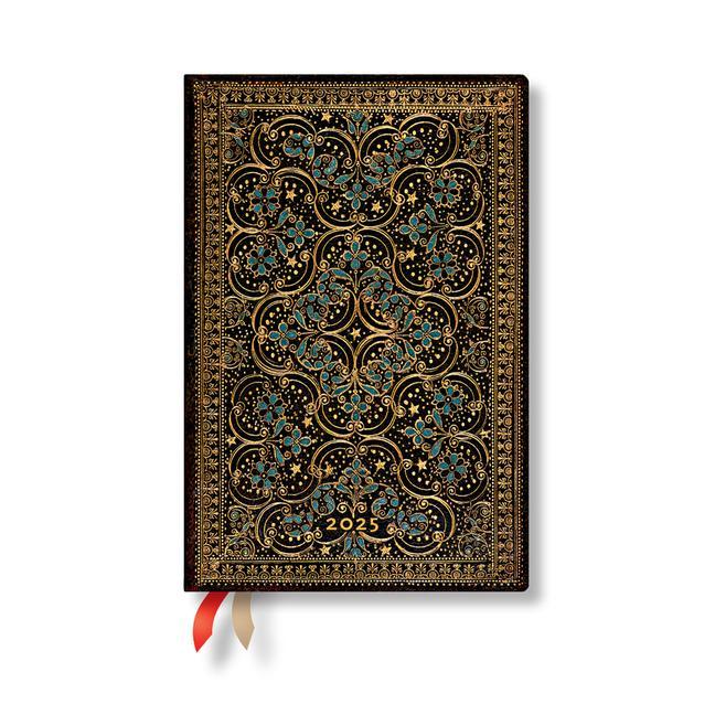 Paperblanks 2025 Weekly Planner Restoration the Queen Binding 12-Month Mini Horizontal Elastic Band 160 Pg 100 GSM