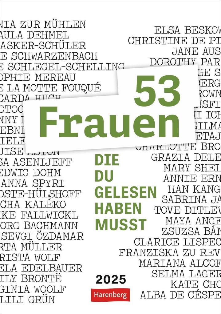 53 Frauen, die du gelesen haben musst Wochen-Kulturkalender 2025