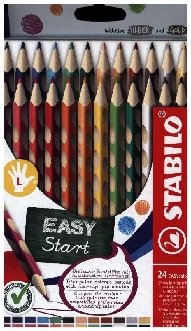 STABILO Buntstift Ergonomisch für Linkshänder, EASYcolors, 24er Set