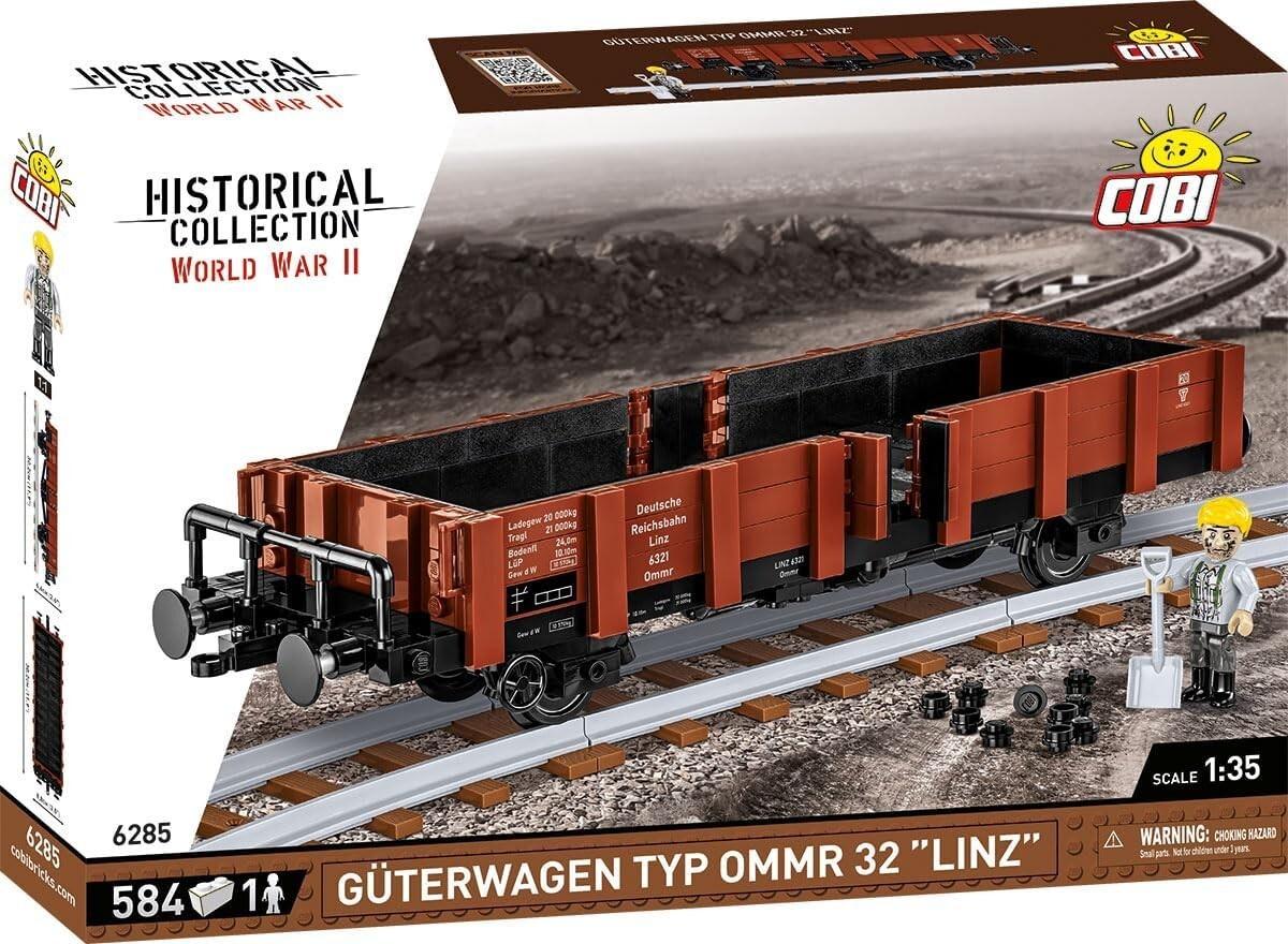 COBI Historical Collection 6285 - Güterwagen Typ OMMR 32 Linz, WWII, Bausatz 584 Klemmbausteine