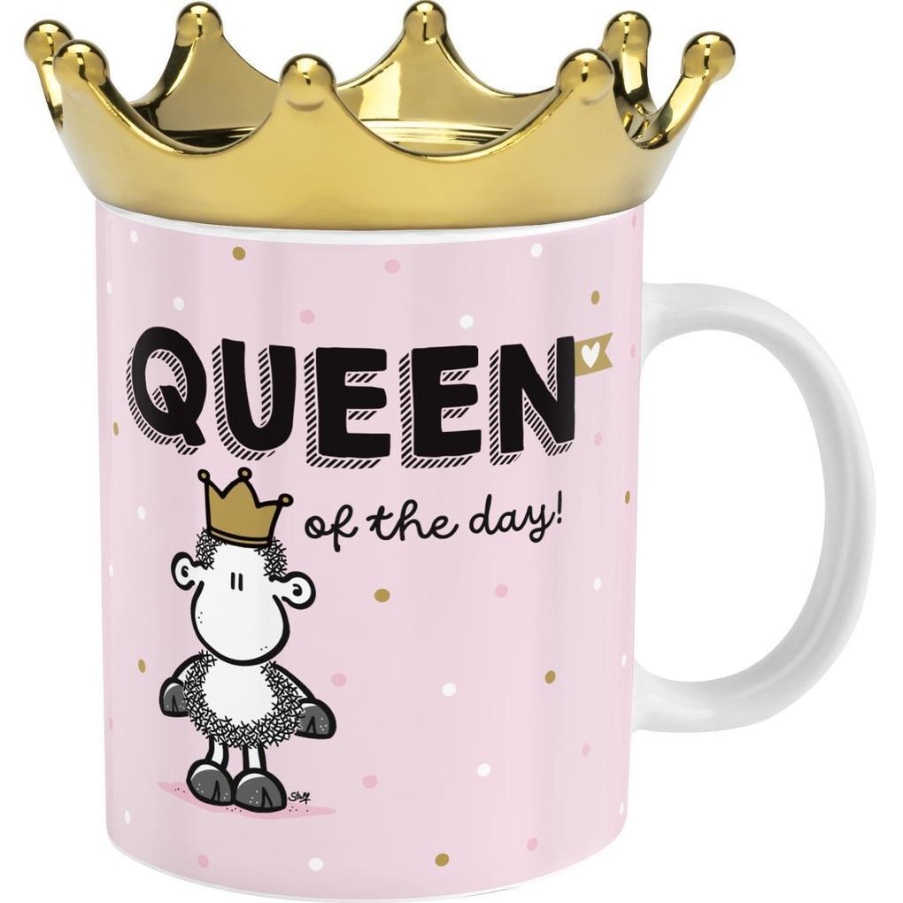 Sheepworld Tasse mit Kronendeckel Motiv "Queen of the day"