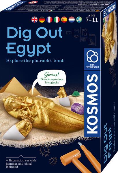 KOSMOS 617370 - Dig Out Egypt, Pharaonen-Schatz Ausgrabungs-Set, Experimentierkasten