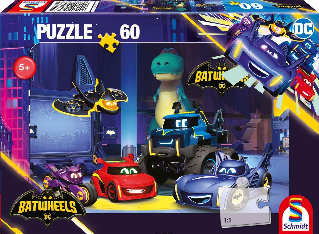 Schmidt Spiele - DC Batwheels: Bam, Batwing, Bibi, Buff und Redbird in der Bathöhle, 60 Teile