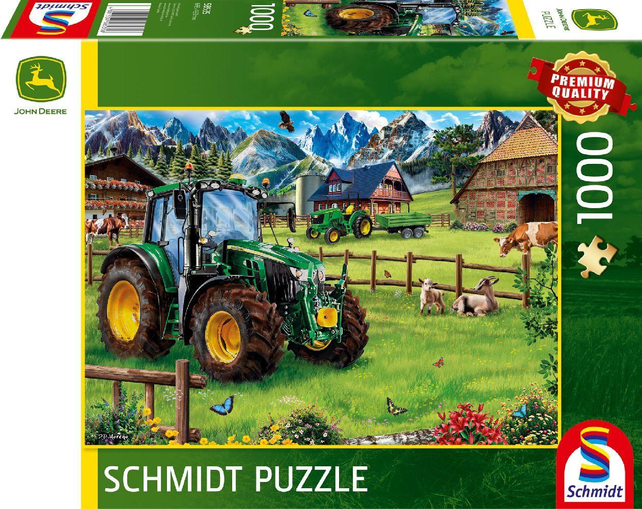 Schmidt Spiele - John Deere: Alpenvorland mit Traktor 6120M, 1.000 Teile