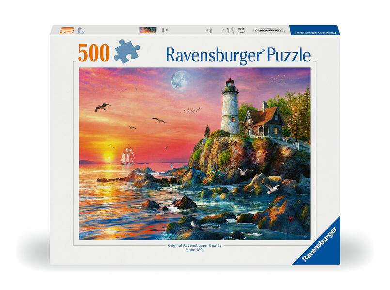 Ravensburger Puzzle 12000217 - Leuchtturm am Abend - 500 Teile Puzzle für Erwachsene und Kinder ab 12 Jahren