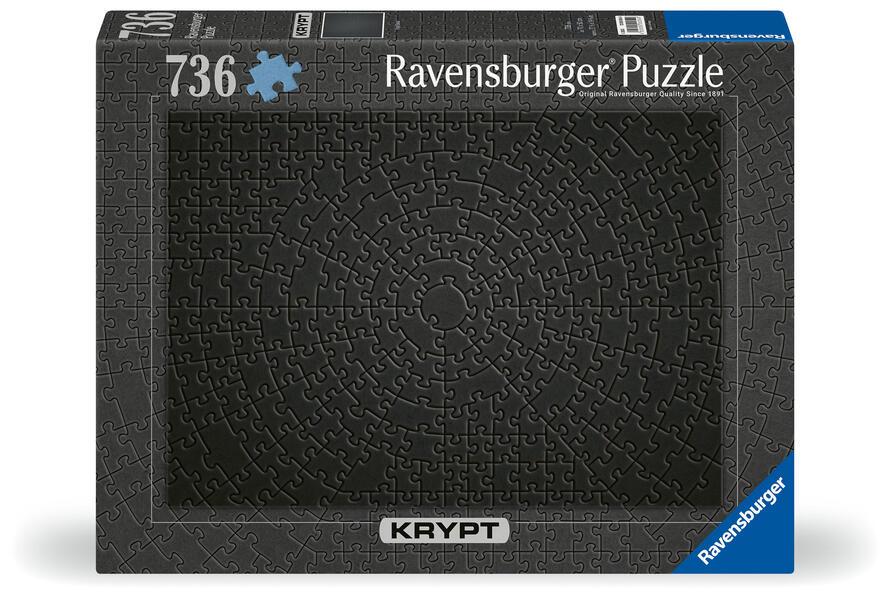 Ravensburger Puzzle 12000054 - Krypt Puzzle Schwarz - Schweres Puzzle für Erwachsene und Kinder ab 14 Jahren, mit 736 Teilen