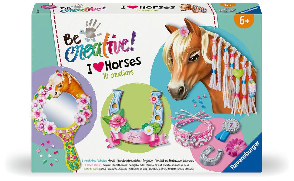 BeCreative Bastelset Pferde, DIY für Kinder ab 6 Jahren