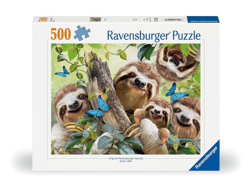 Ravensburger Puzzle 12000203 - Faultier Selfie - 500 Teile Puzzle für Erwachsene und Kinder ab 10 Jahren, Puzzle mit Tier-Motiv