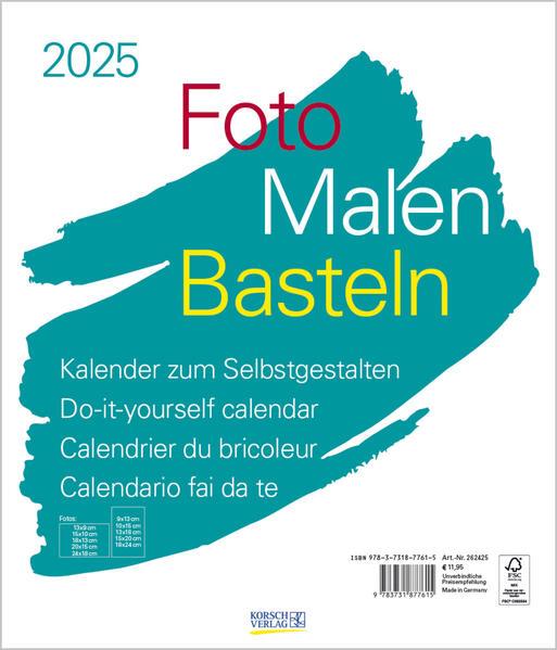 Foto-Malen-Basteln Bastelkalender weiß groß 2025