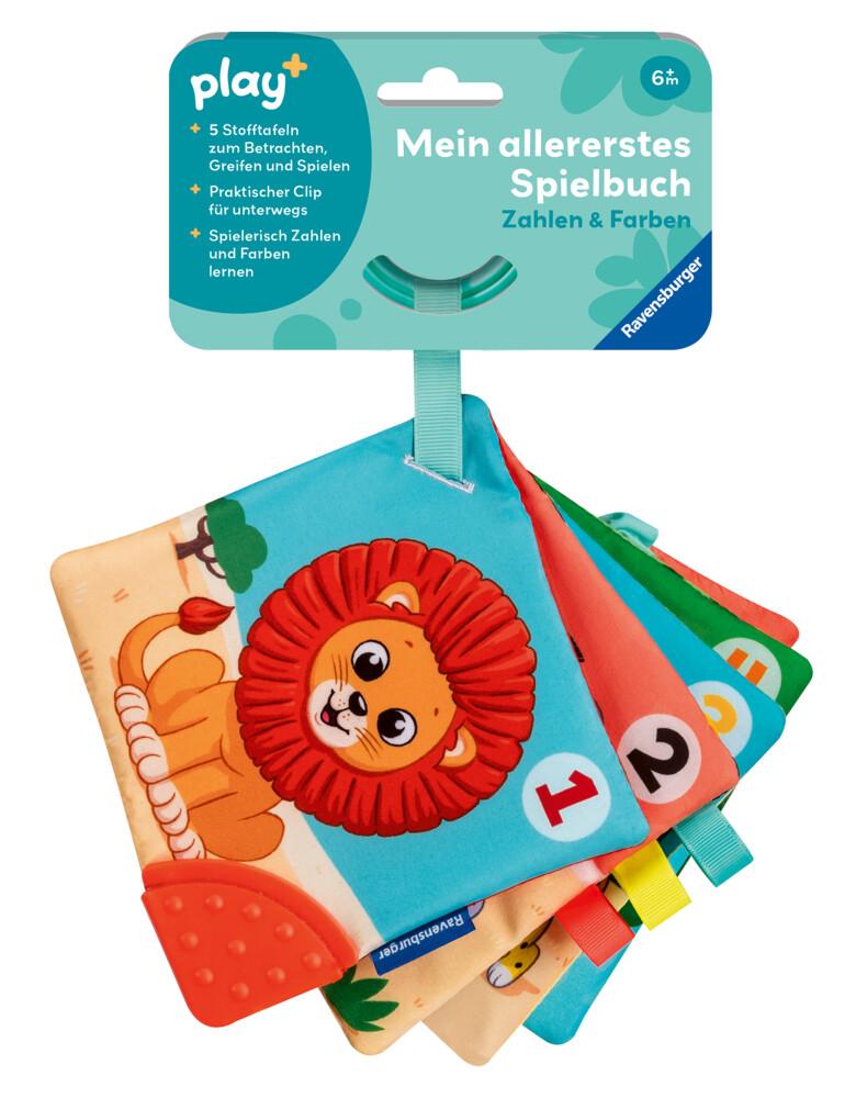 Ravensburger 4854 Play+ Mein allererstes Spielbuch: Zahlen und Farben, Stoffbuch, Kuschelbuch, Farben, Zahlen