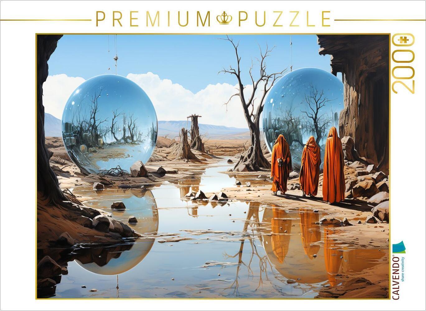 CALVENDO Puzzle Blaue Kugeln | 2000 Teile Lege-Größe 90x67cm Foto-Puzzle für glückliche Stunden