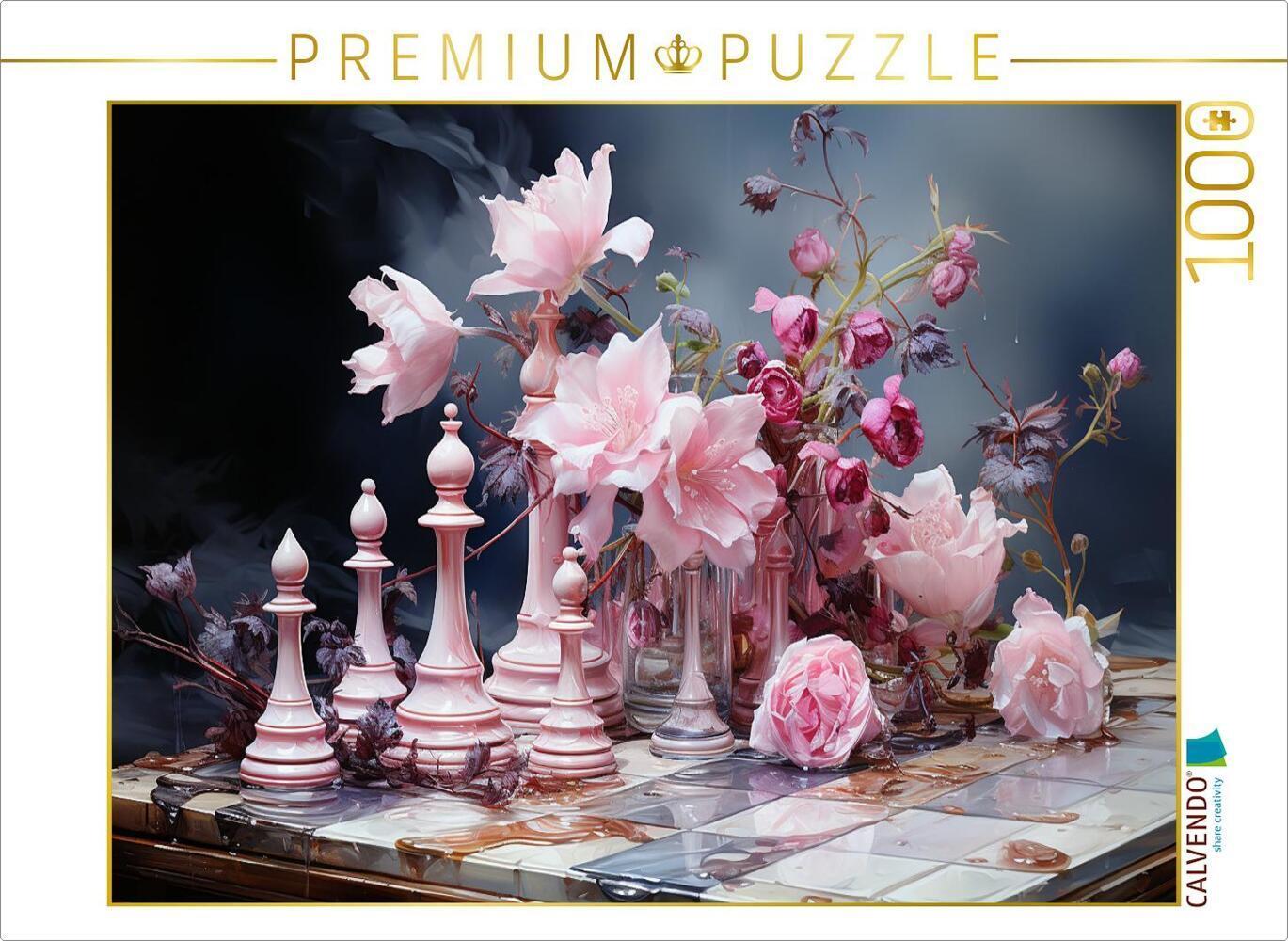 CALVENDO Puzzle Schach in rose | 1000 Teile Lege-Größe 64x48cm Foto-Puzzle für glückliche Stunden