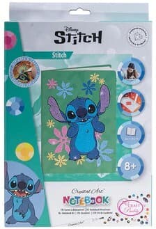 Craft Buddy CANJ-MCU922 - Crystal Art Notebook, Disney Stitch, Notizbuch 26x18cm, Kristallkunst-Bastelset