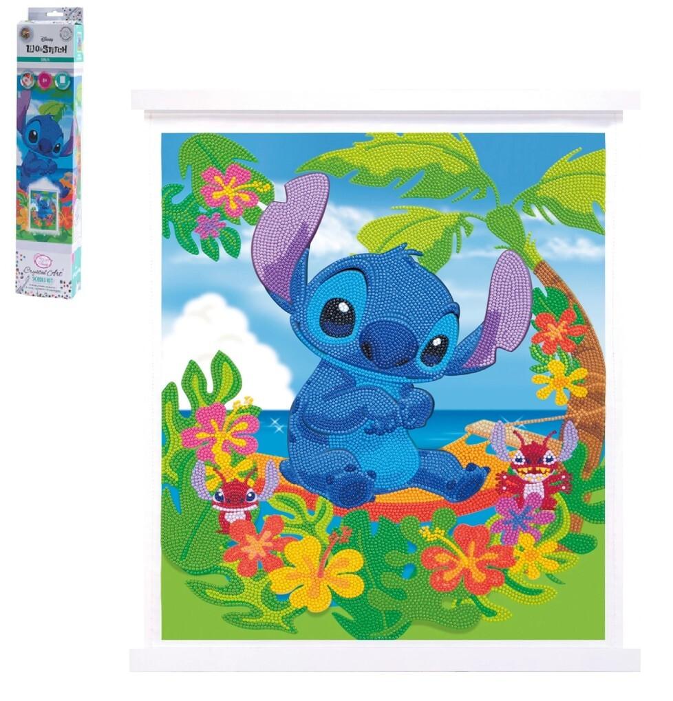 Craft Buddy CAS-DNY901L - Crystal Art Scroll, Disney Lilo & Stitch, Motiv: Stitch, Scrollbild 35x45cm, Kristallkunst-Bastelset